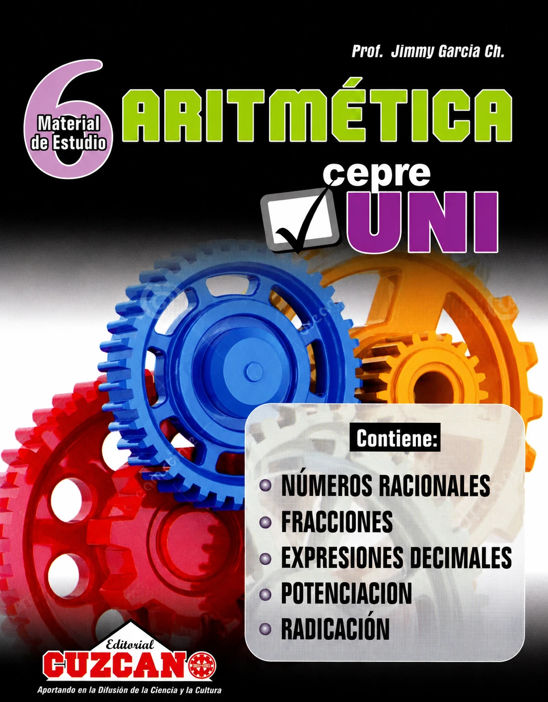 Portada del Solucionario 6 de Aritmética CEPREUNI