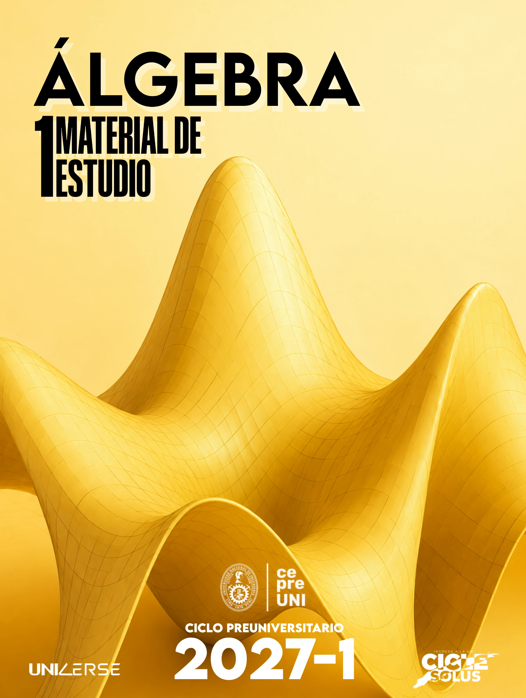 Portada de Álgebra, material de estudio CEPREUNI 2027-1