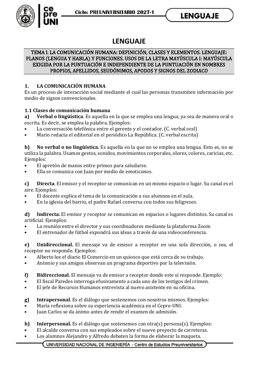Vista previa de Lenguaje Libro 1, PRE 2027-1